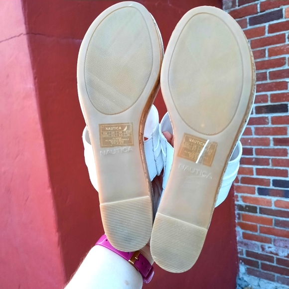 Nautica Danvers Sandals Platform Cork Wedge Thong Sandal 8.5 NEW Off White - Picture 8 of 10